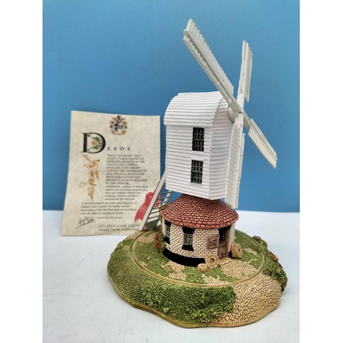 405 - Lilliput Lane Cottages and Mills (7) to include Boxed 'The Old Mill at Dunster L2396' with Deeds, Bo... 