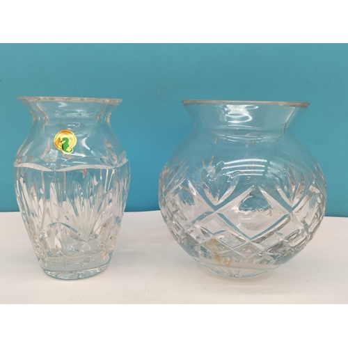 478 - Waterford Crystal Items (5) to include Candle Holder, Paperweights, Vases. Tallest 15cm.