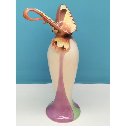 482 - Franz Porcelain 38cm Butterfly Vase XP 1692. Wing Span of 26cm.