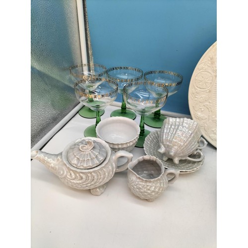 230 - Collection of Mixed Ceramics and Glass to include Cups and Saucers, Plates, Glasses, etc.