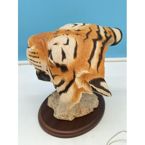 108 - Sherratt and Simpson Tiger's Head on Plinth. 20cm Tall.