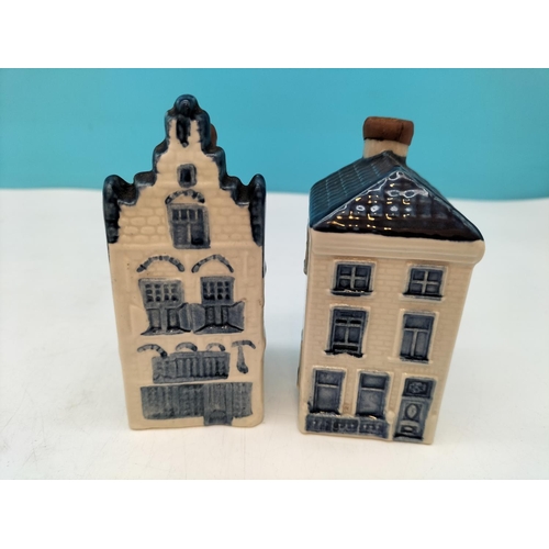 113 - Collection of Early Hand Painted KLM Delft Bols Houses (7) plus 1 Other.