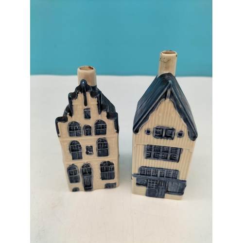 113 - Collection of Early Hand Painted KLM Delft Bols Houses (7) plus 1 Other.