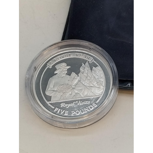 147 - Silver 2005 'Royal Visit' Gibraltar £5 Coin.