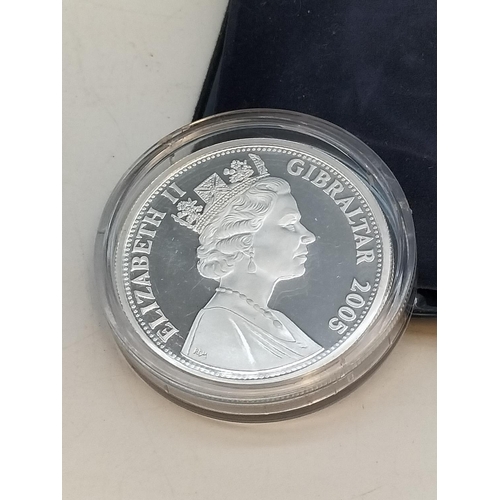 147 - Silver 2005 'Royal Visit' Gibraltar £5 Coin.