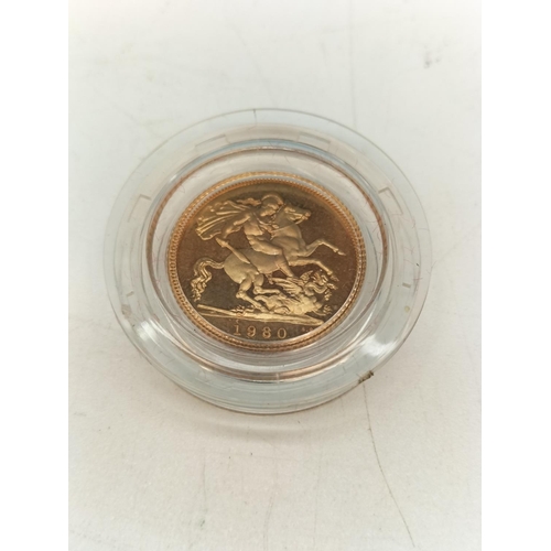 20 - 1980 Half Sovereign Proof Coin in Case.