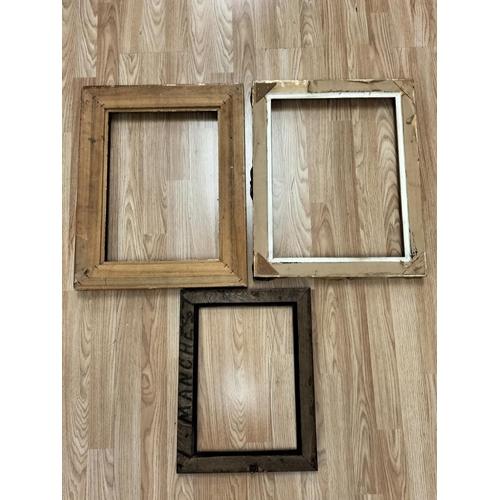 205 - Gilt Frames (2) plus Oak Frame. Largest Frame 55cm x 43.5cm.