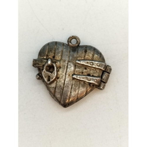 273 - Late Victorian Pinchbeck Aqua Stone Brooch plus White Metal Heart Shaped Locket.