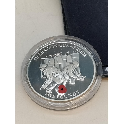 338 - 2004 Silver 'Operation Gunnerside' Gibraltar £5 Coin.