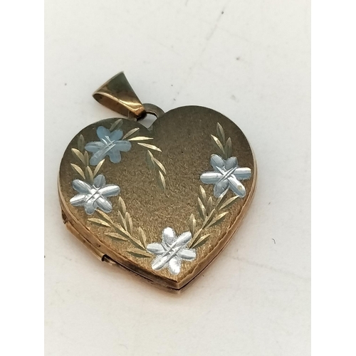 34 - 9ct Gold Heart Shaped Locket 2.6 Grams.