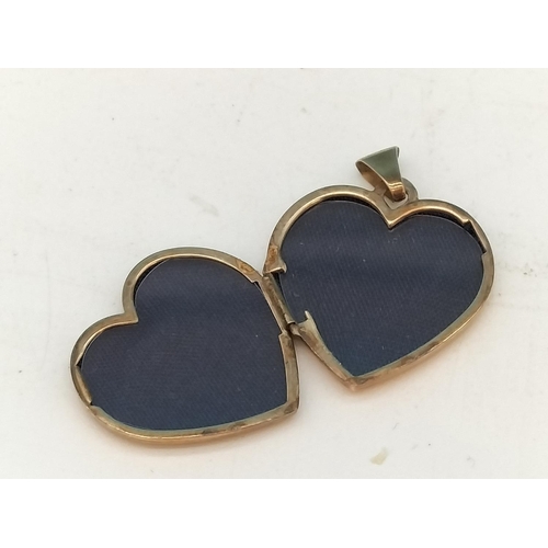 34 - 9ct Gold Heart Shaped Locket 2.6 Grams.