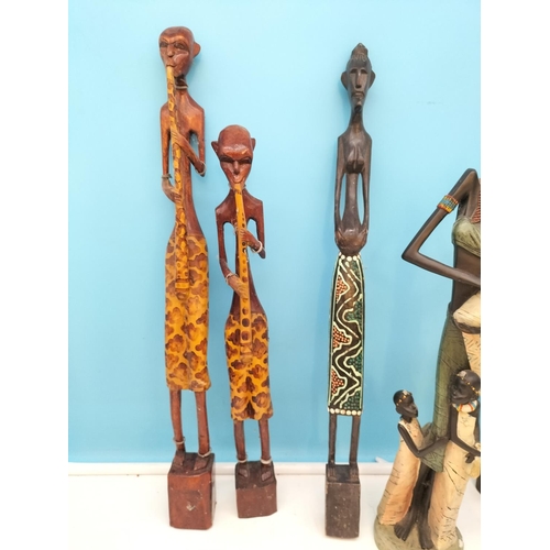 345 - Collection of African Tribal Figures. Tallest 48cm.