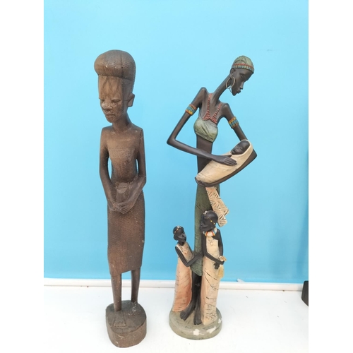 345 - Collection of African Tribal Figures. Tallest 48cm.