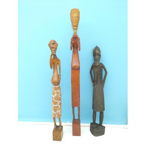 345 - Collection of African Tribal Figures. Tallest 48cm.