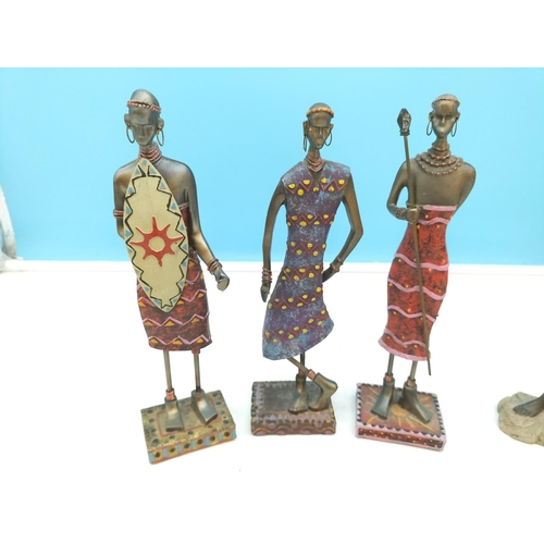 345 - Collection of African Tribal Figures. Tallest 48cm.