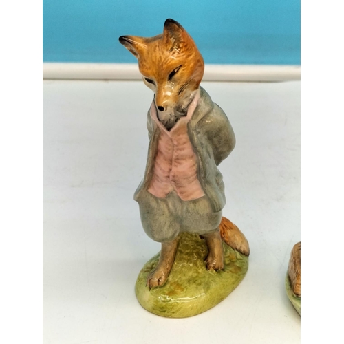 348 - Beswick Beatrix Potter Figure of 'Foxy Whiskered Gentleman', Royal Albert Beatrix Potter 'Jeremy Fis... 