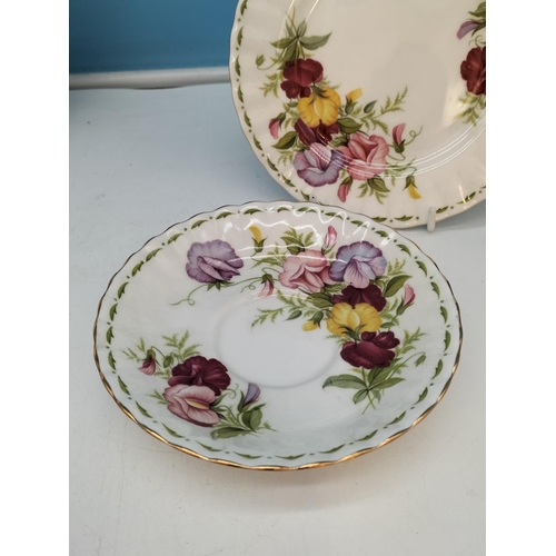 35 - Royal Albert 'Flower of the Month - April' Trio plus Royal Albert 'Old Country Roses' Large Gateau P... 