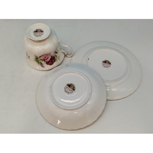 35 - Royal Albert 'Flower of the Month - April' Trio plus Royal Albert 'Old Country Roses' Large Gateau P... 