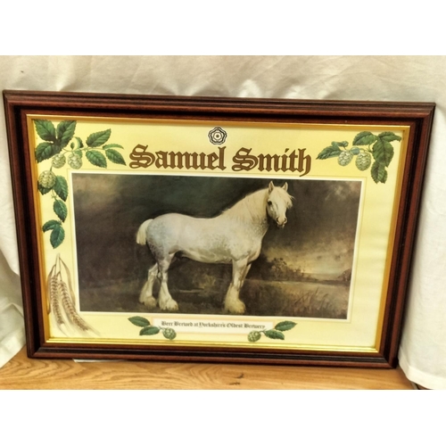 352 - Framed and Glazed Advertising Print for Samuel Smith 56cm x 40cm. Collection Only.