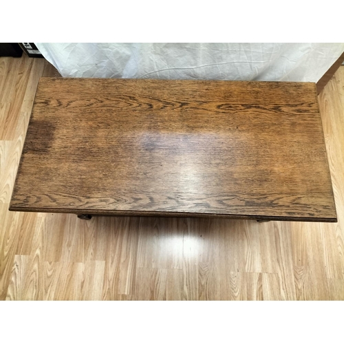 355 - Wooden Long John Coffee Table. 46cm High, 90cm x 45cm. Collection Only.