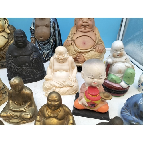 367 - Collection of Ceramic and Resin Buddha Figures. Tallest 25cm.