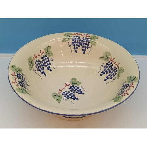 378 - Poole Pottery Footed 'Grape and Vine' Bowl. 12cm High, 31cm Diameter.