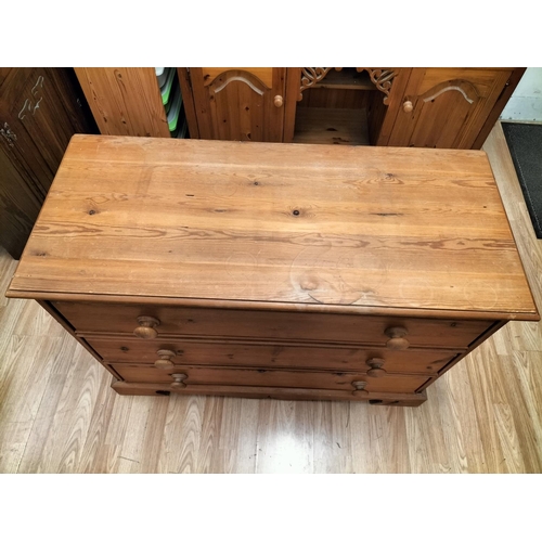 46 - Pine 3 Drawer Bedroom Unit. 78cm High, 109cm x 48cm. Collection Only.