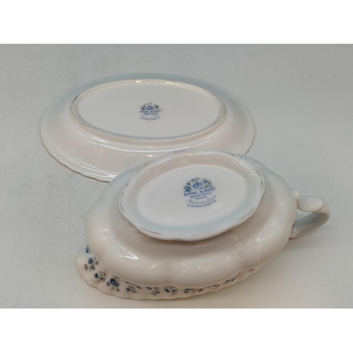 472 - Royal Albert 'Memory Lane' Gravy Boat and Undertray plus Twin Handled Lidded Tureen. Seconds Quality... 