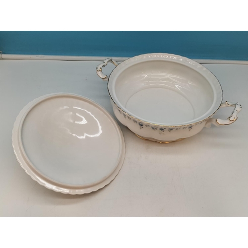 472 - Royal Albert 'Memory Lane' Gravy Boat and Undertray plus Twin Handled Lidded Tureen. Seconds Quality... 