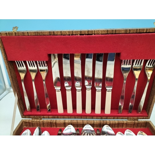 479 - Vintage Cased Hiram Wild Stainless Steel 24 Piece Cutlery Set.