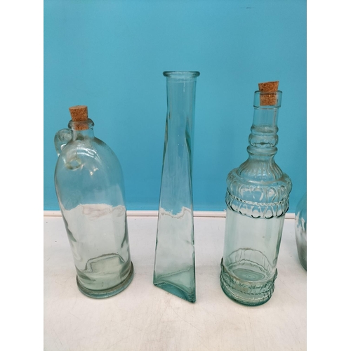 480 - Collection of Glass Ware to include Crystal Cut Vase, Bottles, etc. Tallest 32cm.