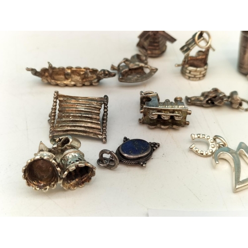 56 - Collection of Mixed Charms. Some Tested as Silver.