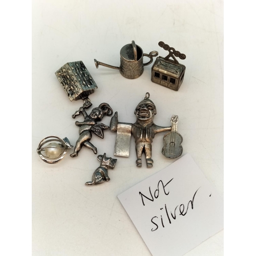 56 - Collection of Mixed Charms. Some Tested as Silver.