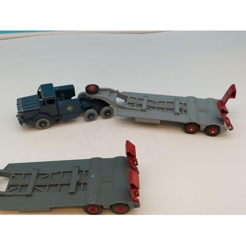 155A - Dinky Meccano Thornycroft Mighty Antar Transporter (2) plus Another Trailer.