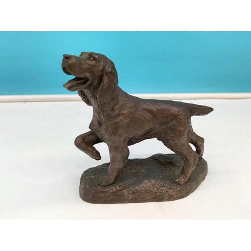 170 - Heredities Cold Cast Bronze Figure of a Springer Spaniel. Signed J Spouse. 15cm High, 16cm x 6cm.