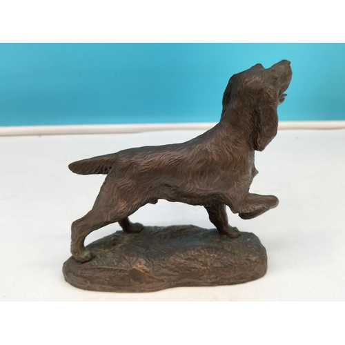 170 - Heredities Cold Cast Bronze Figure of a Springer Spaniel. Signed J Spouse. 15cm High, 16cm x 6cm.