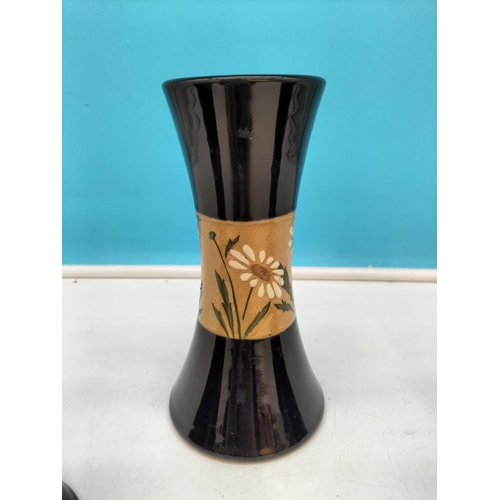 176 - Langley Pottery 'Daisy' Design Vases (3). Tallest 17.5cm.