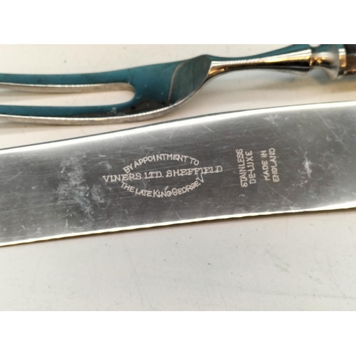 190A - Sterling Silver Handled Stainless Steel Meat Forks (2), Bread Knife plus Other Knife.