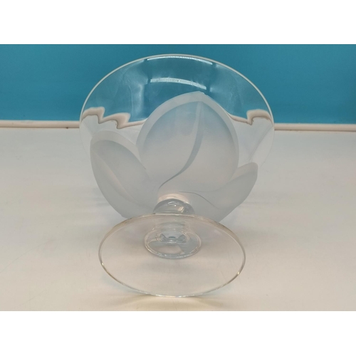 193 - J G Durand Glass Footed Bowl. 17cm High, 23cm Diameter.