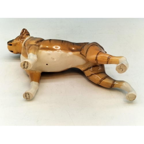 195A - Beswick Figure of a Boxer Dog. 13.5cm High, 19cm x 6cm.