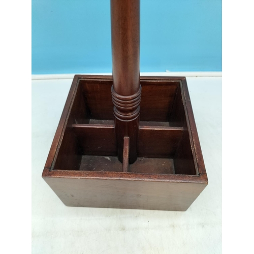 202 - Mahogany Bottle Carrier/Holder. 45cm High, 20cm x 20cm.