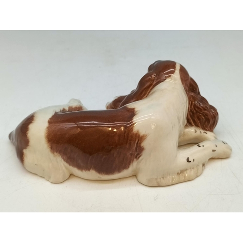 20A - Royal Doulton Figure of a Spaniel with Puppies. 5cm High, 15cm x 9cm.