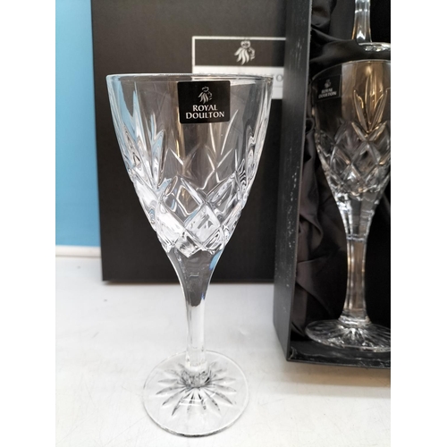 249 - Boxed Roya Doulton Crystal Stemware 19cm Wine Glasses (6).