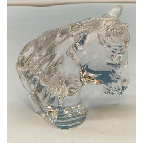 25A - Waterford Crystal Horses Head Bust. 10.5cm High, 11cm x 6cm.