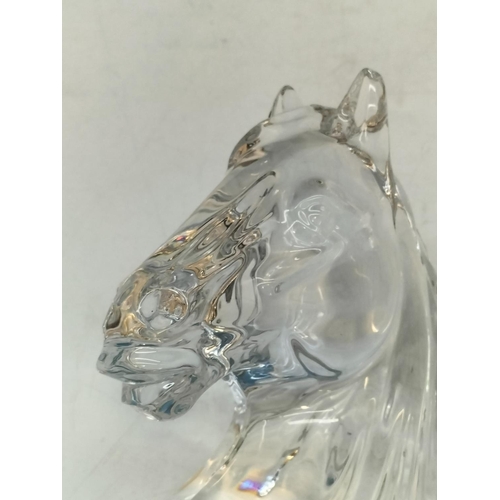 25A - Waterford Crystal Horses Head Bust. 10.5cm High, 11cm x 6cm.