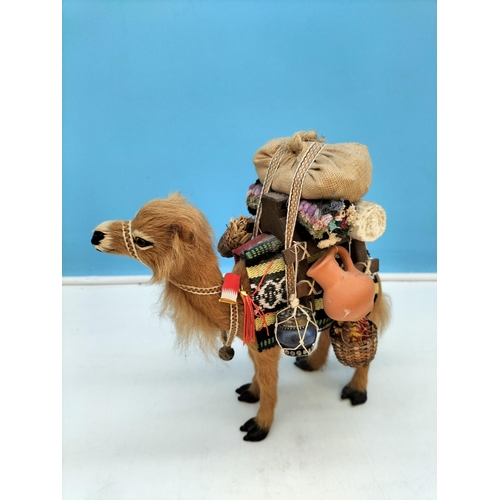 283 - Hand Crafted Model of a Camel with Load. 25cm High, 25cm x 16cm.