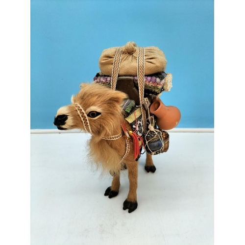 283 - Hand Crafted Model of a Camel with Load. 25cm High, 25cm x 16cm.