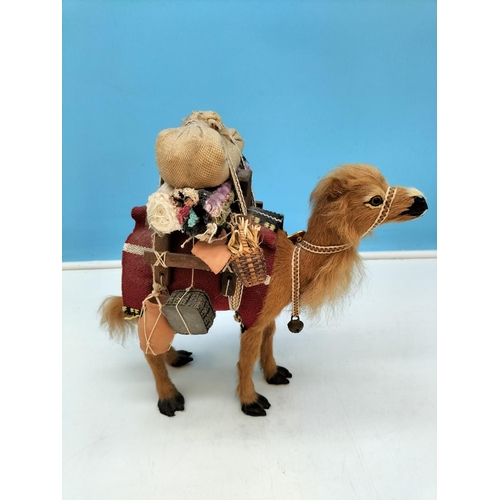 283 - Hand Crafted Model of a Camel with Load. 25cm High, 25cm x 16cm.