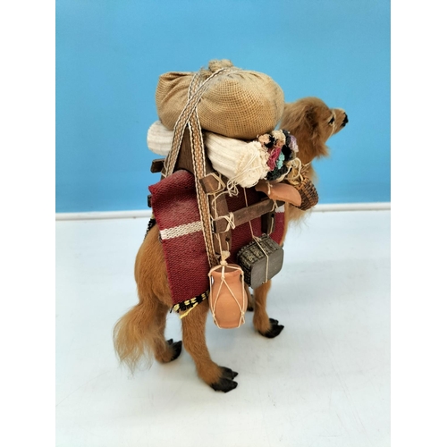 283 - Hand Crafted Model of a Camel with Load. 25cm High, 25cm x 16cm.