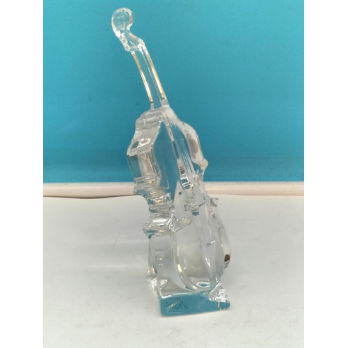 305A - Crystal D'Arques Glass Violin/Cello/Double Bass. 18cm Tall.